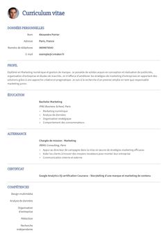 Choisissez le modèle Princeton et créez un CV professionnel