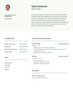 Choisissez le modèle Wheaton et créez un CV professionnel