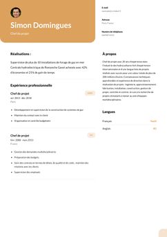 Choisissez le modèle Columbia et créez un CV professionnel