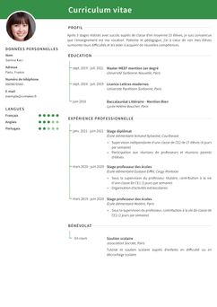 Choisissez le modèle Cambridge et créez un CV professionnel